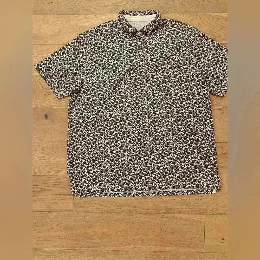 Matte Grey Mens Polo Shirt Grey Blue White 2X-Large